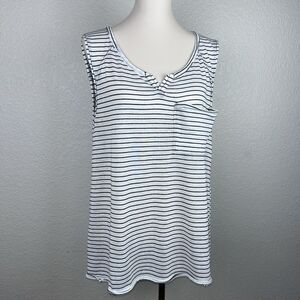 We The Free Free People Weekend Warrior Striped Tank Top White Size M